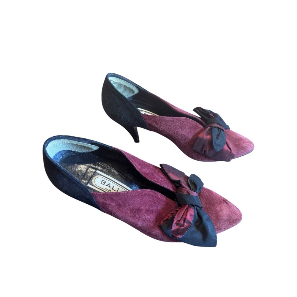 Ballin Maroon Suede Woman's EU 36 US Size 6 Pumps Pointed Toe Bow Italian Made